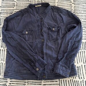 Blue lace detail bomber